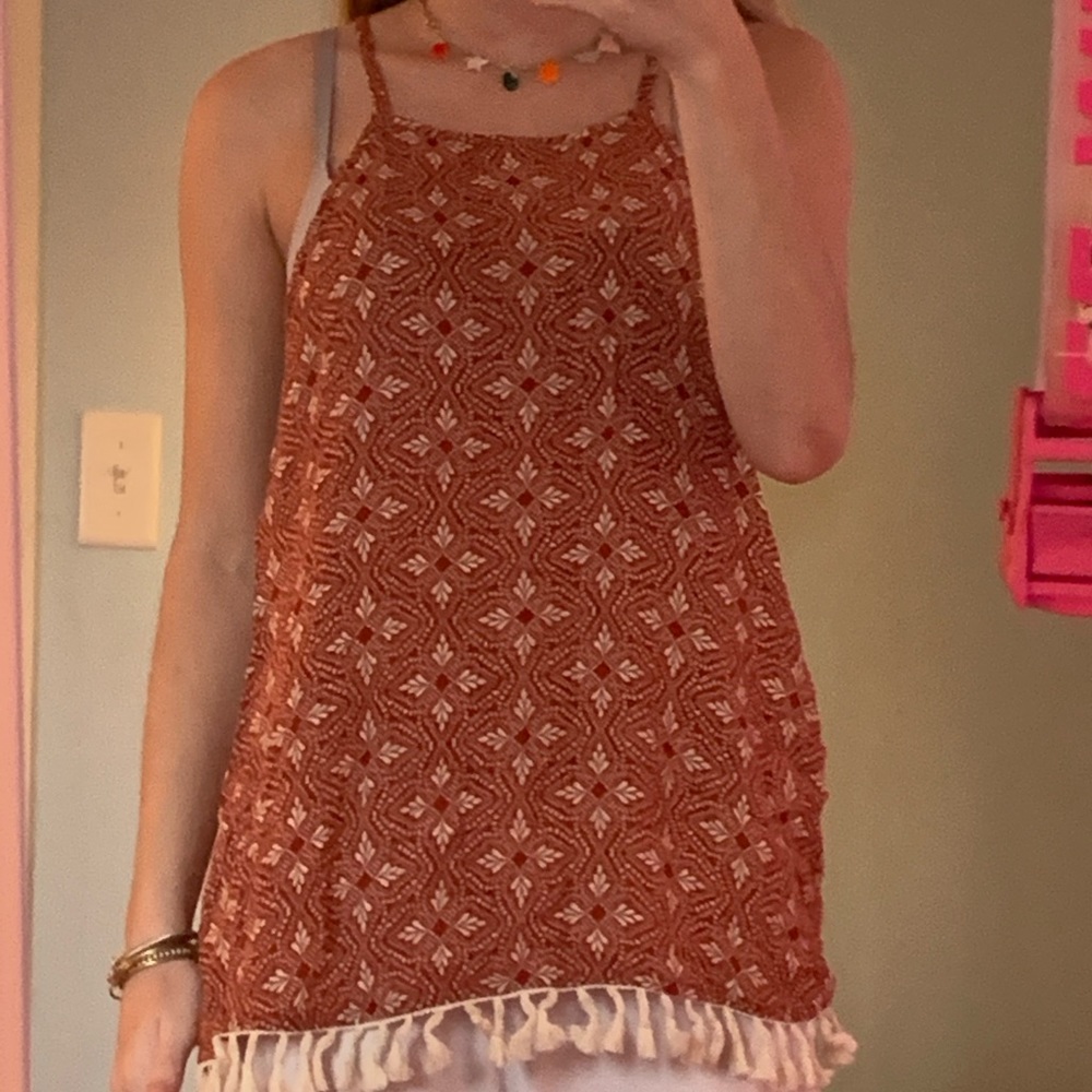 Red and white tank top